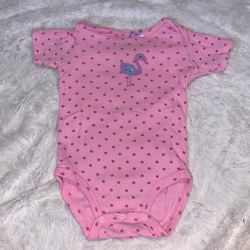 (3 for $10) PEKKLE pink flamingo onesie bodysuit 9 months baby girl clothing
